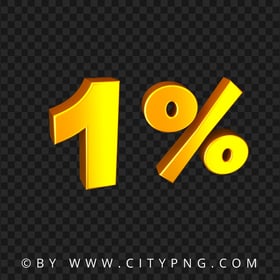 1% One Percent Yellow Orange Text Image PNG