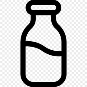 HD Black Outline Milk Water Bottle Icon PNG