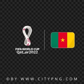 Cameroon Flag With Fifa Qatar 2022 World Cup Logo PNG