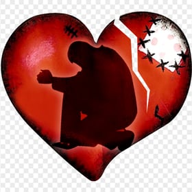 Download Sad Person In Broken Heart PNG