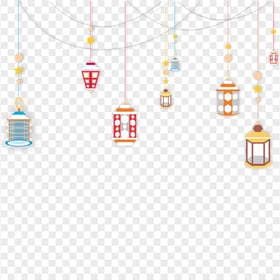 Colorful Hanging Vector Ramadan Lantern Decoration