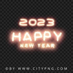 Sparkler Happy New Year 2023 Fireworks Text HD PNG