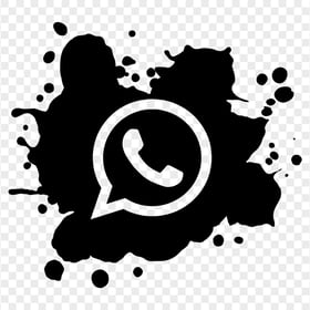 HD Paint Splash Black Outline Whatsapp Wa Whats App Icon PNG