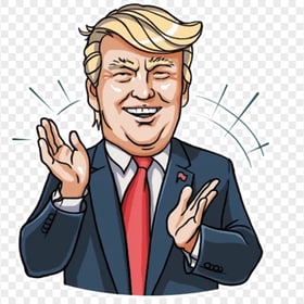 Cartoon Donald Trump Hands Clapping