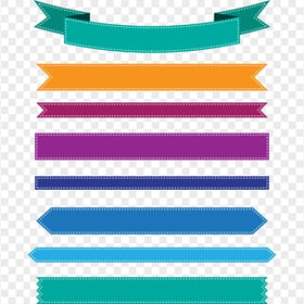 Collection Of Colorful Vector Ribbon Banners
