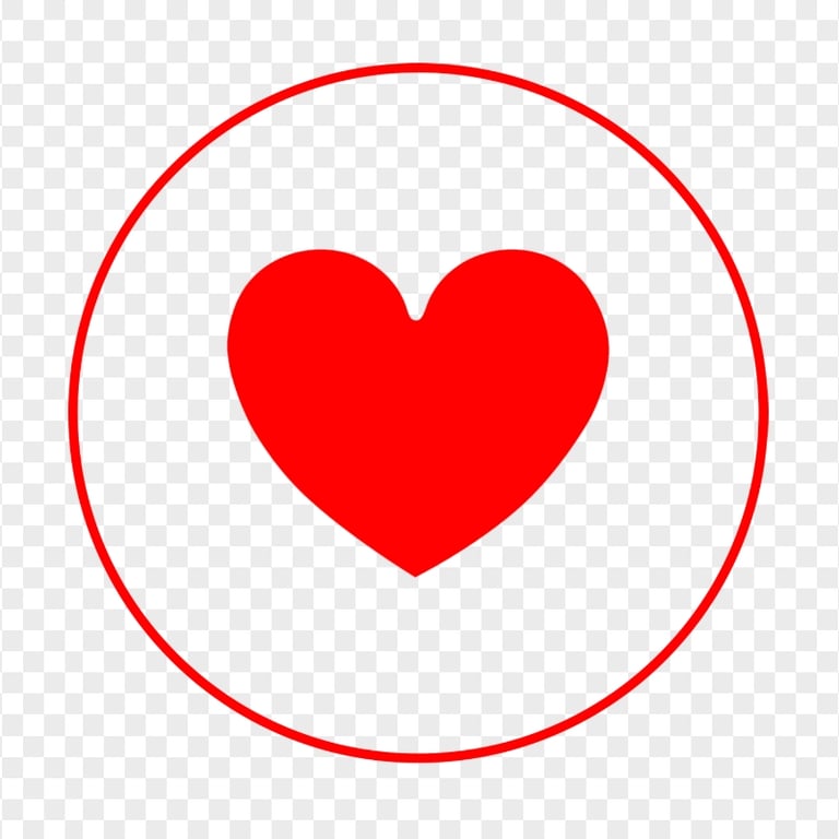 HD Red Heart Outline Line Icon PNG