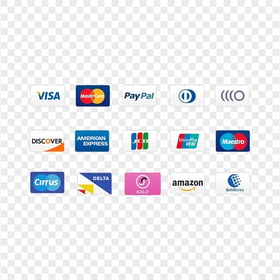 Online Payments Cards Options Icons