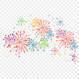 Vector Celebration Multicolor Fireworks PNG