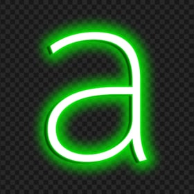 HD Green & White Neon A Letter Transparent PNG