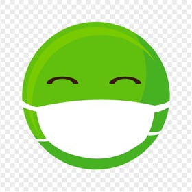Green Emoji Face Feels Sick Wear Surgical Mask
