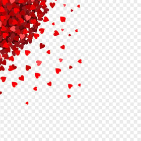 Love Valentine Red Floating Hearts PNG Image