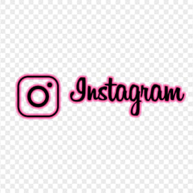 HD Pink & Black Neon Instagram Insta Logo Text & Sign PNG