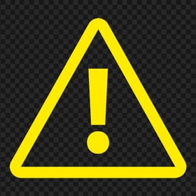 Yellow Caution Triangle Warning Sign Icon FREE PNG
