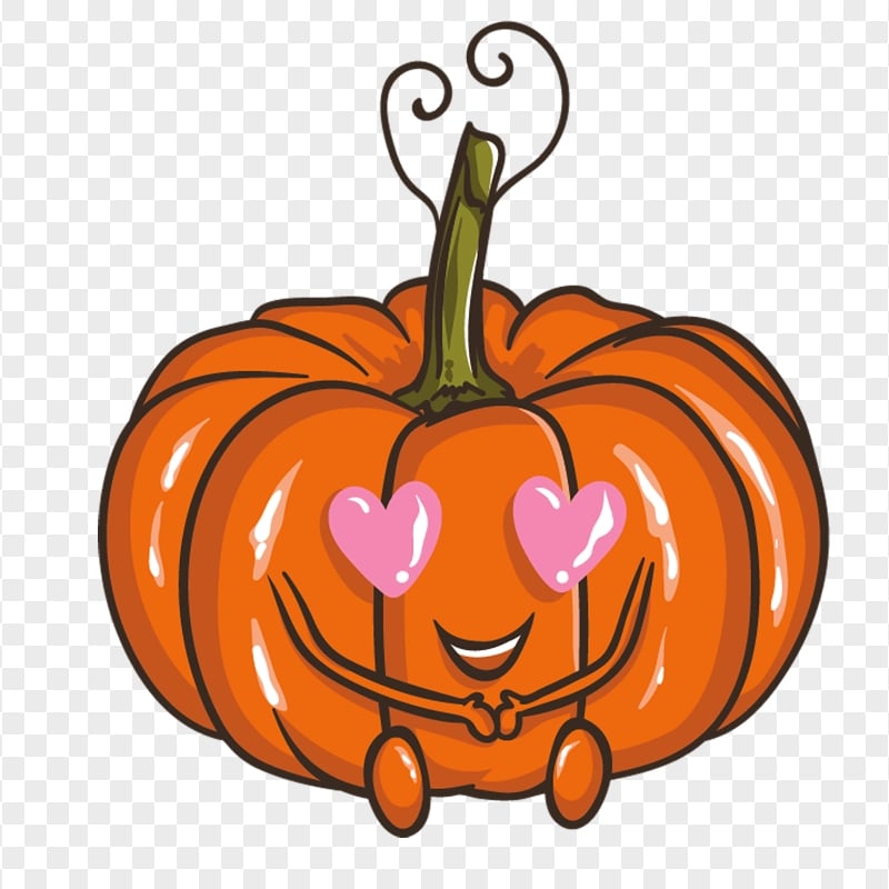 Cartoon Pumpkin Jack O Lantern In Love
