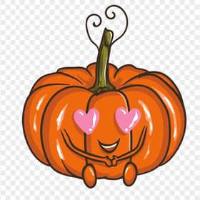 Cartoon Pumpkin Jack O Lantern In Love