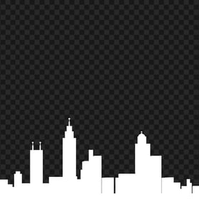 White Skyline City Building Silhouette PNG