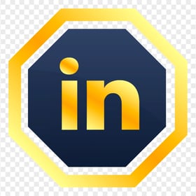 HD Yellow & Blue Linkedin Icon PNG