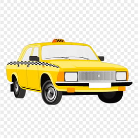Old Cartoon Yellow Taxi Cab Car Transparent PNG