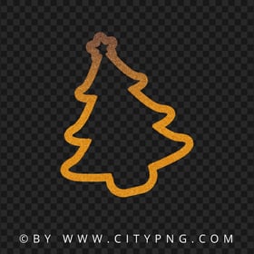 Gradient Gold Glitter Christmas Tree PNG Image