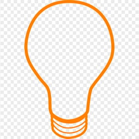 Orange Outline Light Bulb Icon PNG