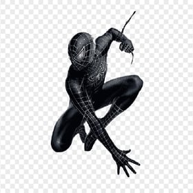 HD Black Spider Man Jumping Real PNG