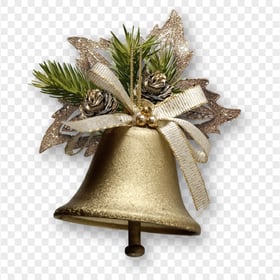 Golden Christmas Ornament Bell PNG