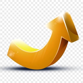 Orange Yellow Golden 3D Arrow UP Illustration