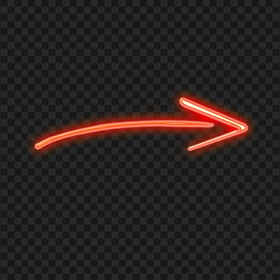 HD Curved Red Neon Arrow Pointing Right PNG