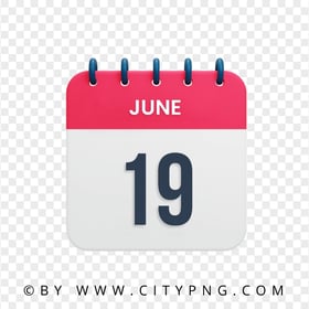 June 19th Date Icon Calendar HD Transparent PNG
