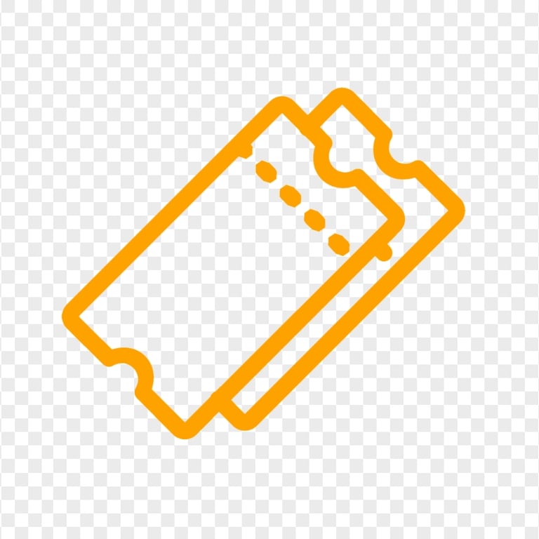 Outline Orange Ticket Icon FREE PNG | Citypng