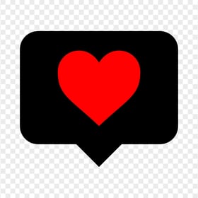 HD Black & Red Heart Icon Instagram Like Notification PNG