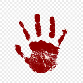HD Dark Red Handprint Right Hand PNG