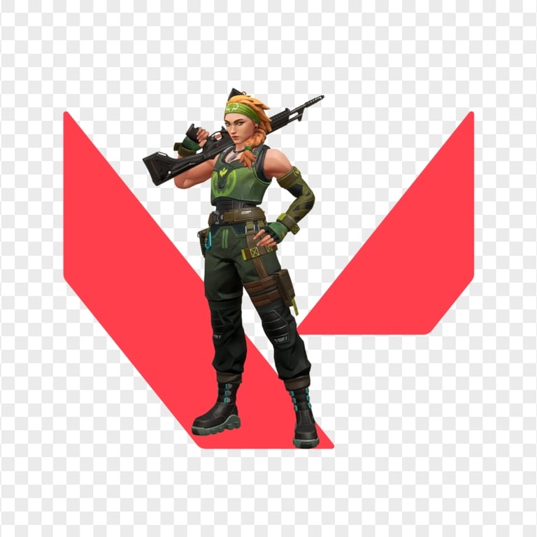 HD Skye Female Character With Valorant Logo PNG