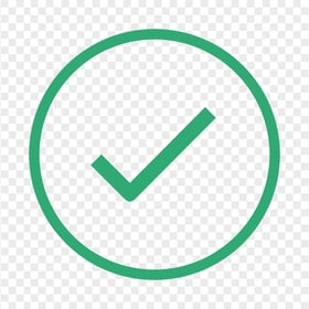 HD Round Outline Green Tick Mark Transparent PNG