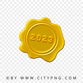 2023 Yellow Gold Seal Wax Stamp Image PNG