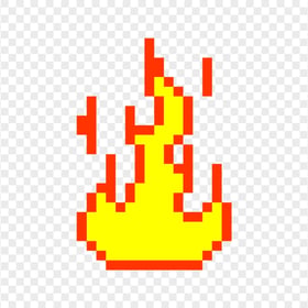 Pixel Fire Flame Icon PNG