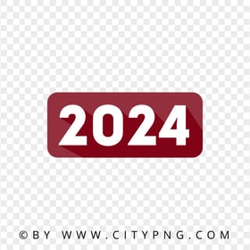 Red 2024 Flat Design Style PNG HD