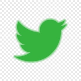 HD Green Neon Twitter Logo PNG