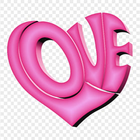 Download HD Pink 3D Love Word Art PNG