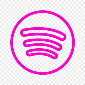 Spotify Round Outline Pink Icon Transparent PNG