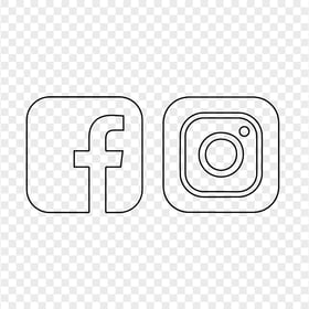HD Black Outline Facebook Instagram Icons PNG