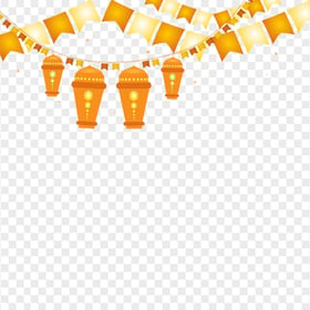 Orange Hanging Vector Ramadan Decoration Lanterns