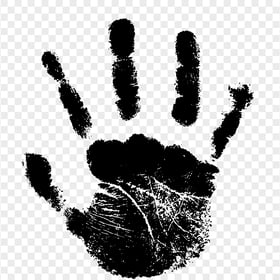 HD Black Stop Handprint Sign PNG