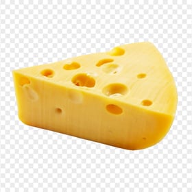 HD Emmental Gruyere Cheese Piece PNG