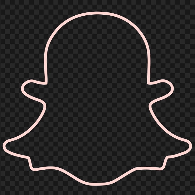 HD Pink Snapchat Outline Ghost Logo Icon Symbol PNG Image