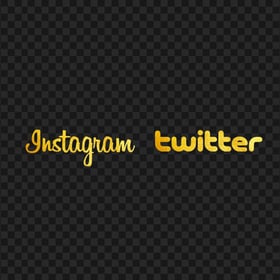 HD Instagram & Twitter Gold Logos Signature PNG