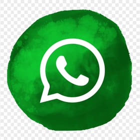 HD Beautiful Watercolor Style Green Whatsapp Icon PNG