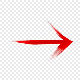 Red Arrow Brush Stroke Pointing Right PNG
