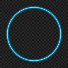 Neon Blue Glowing Circle Transparent PNG