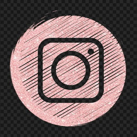 Rose Gold Glitter Instagram Scribble Icon